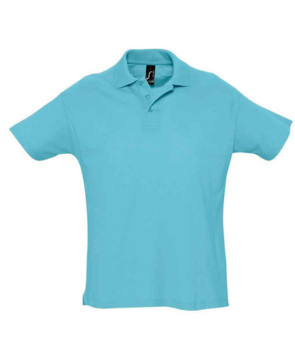 SOL'S Summer II Cotton Piqué Polo Shirt in Atoll Blue