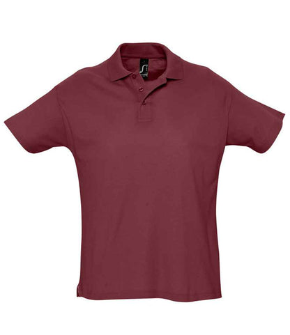 SOL'S Summer II Cotton Piqué Polo Shirt in Burgundy