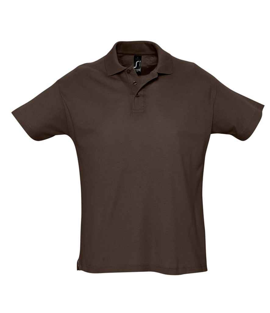 SOL'S Summer II Cotton Piqué Polo Shirt in Chocolate