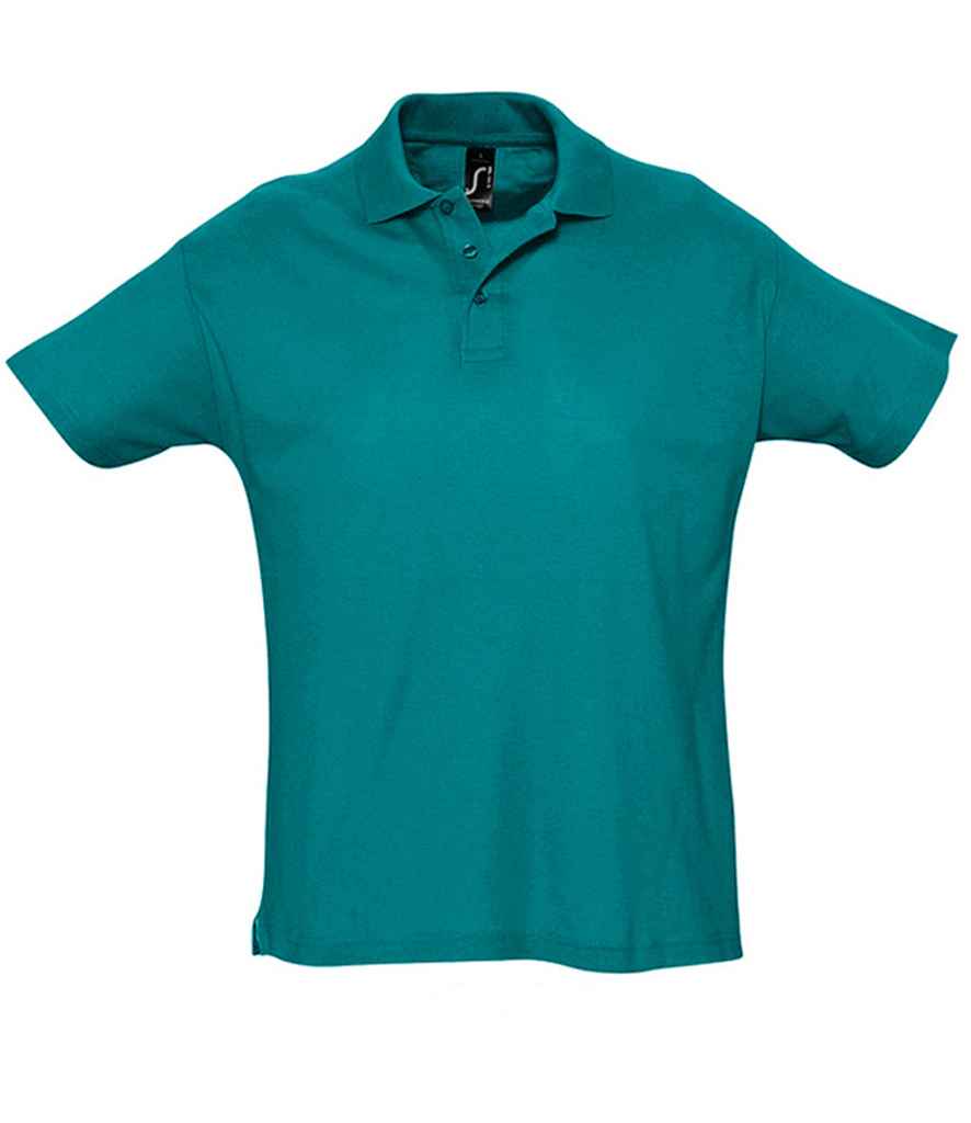 SOL'S Summer II Cotton Piqué Polo Shirt in Duck Blue