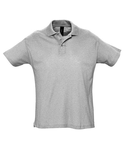 SOL'S Summer II Cotton Piqué Polo Shirt in Grey Marl