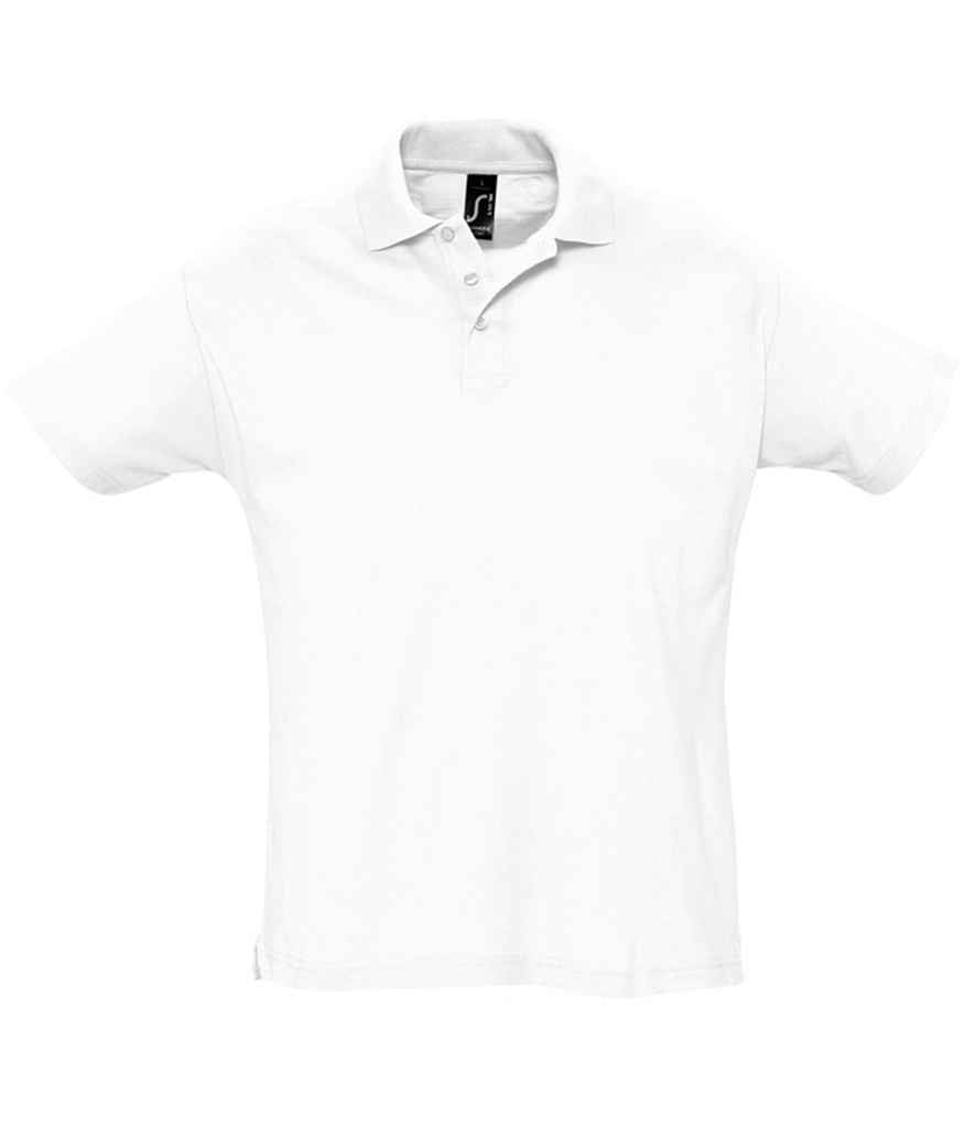 SOL'S Summer II Cotton Piqué Polo Shirt in White