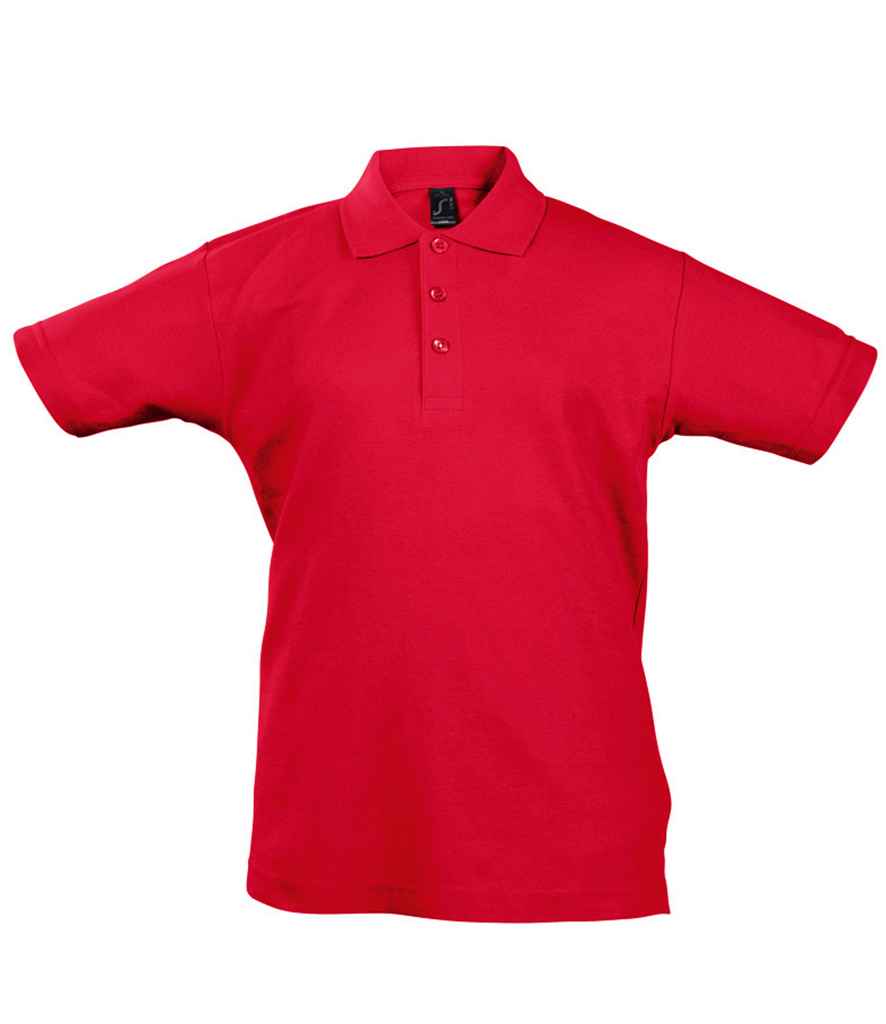 SOL'S Kids Summer II Cotton Piqué Polo Shirt in Red
