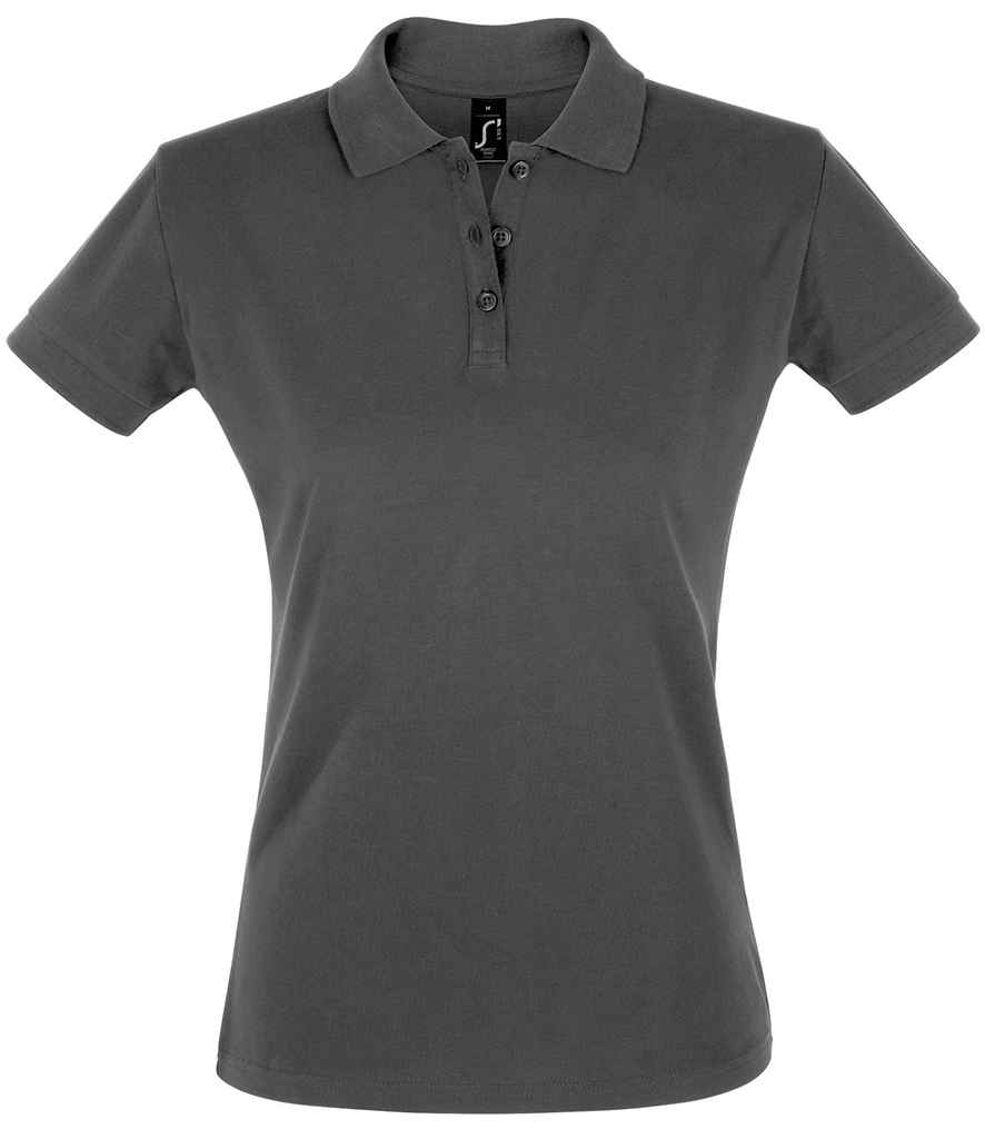 SOL'S Ladies Perfect Cotton Piqué Polo Shirt in Dark Grey