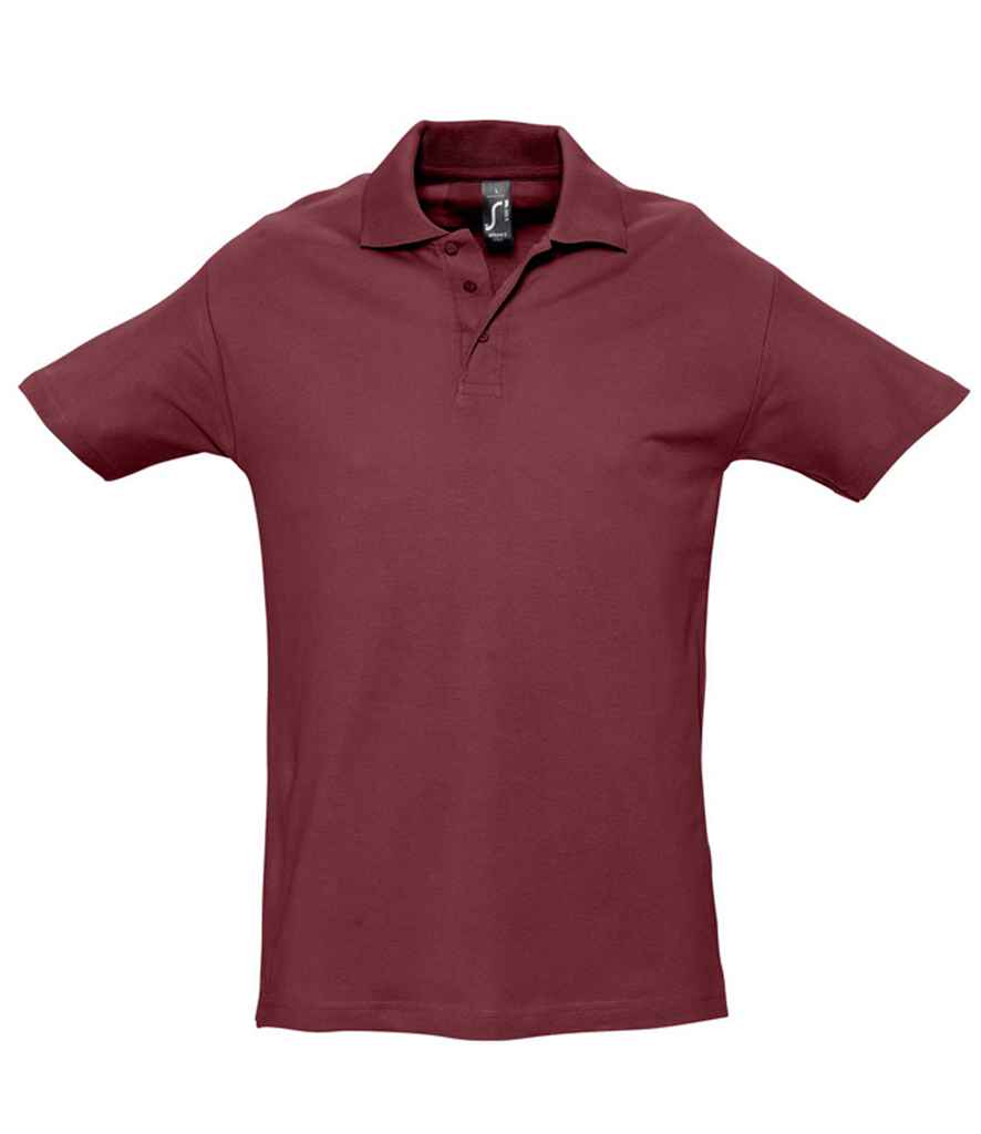 SOL'S Spring II Heavy Cotton Piqué Polo Shirt in Burgundy