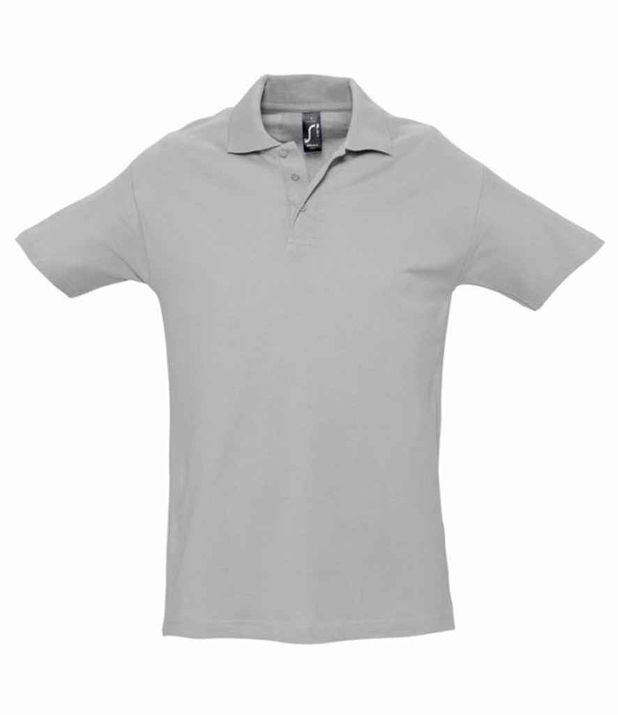 SOL'S Spring II Heavy Cotton Piqué Polo Shirt in Grey Marl