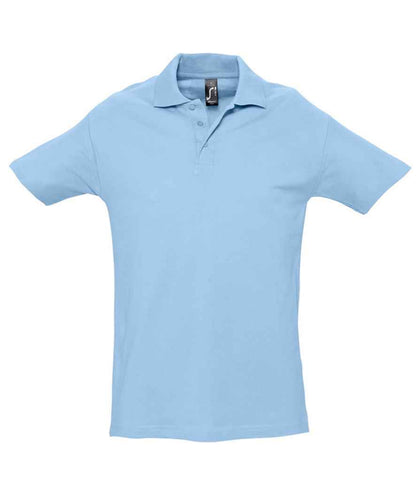 SOL'S Spring II Heavy Cotton Piqué Polo Shirt in Sky Blue