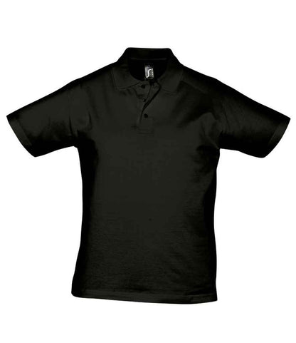 SOL'S Prescott Cotton Jersey Polo Shirt in Deep Black
