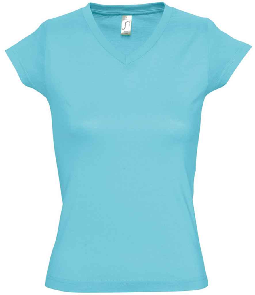 SOL'S Ladies Moon V Neck T-Shirt - Atoll Blue