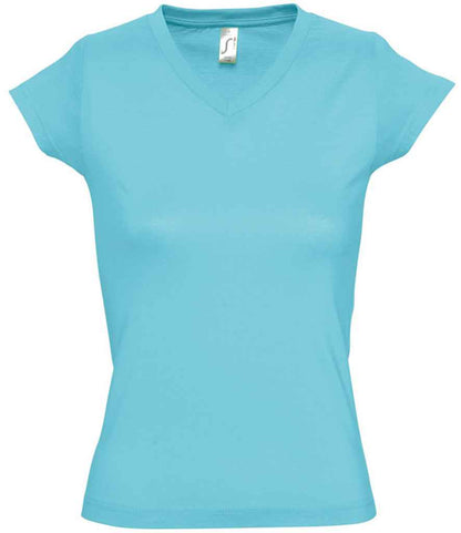 SOL'S Ladies Moon V Neck T-Shirt - Atoll Blue