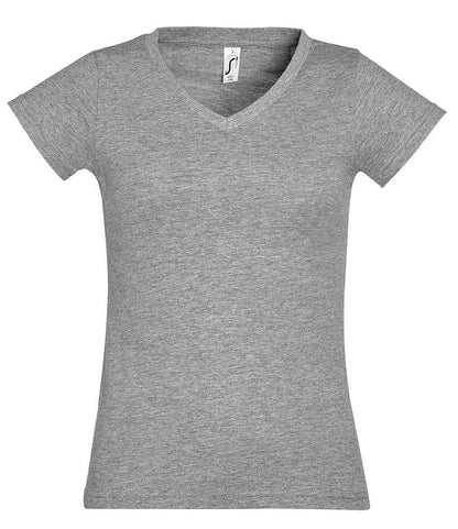 SOL'S Ladies Moon V Neck T-Shirt - Grey Marl