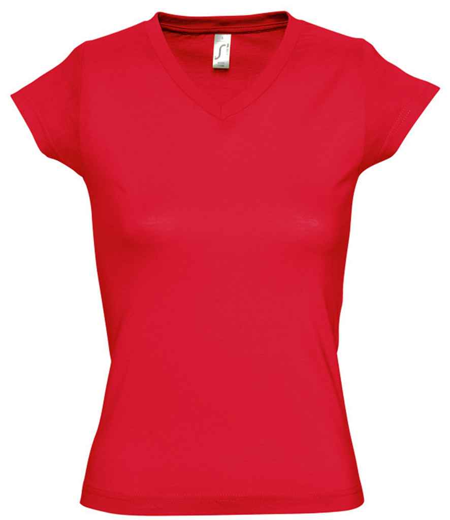 SOL'S Ladies Moon V Neck T-Shirt - Red