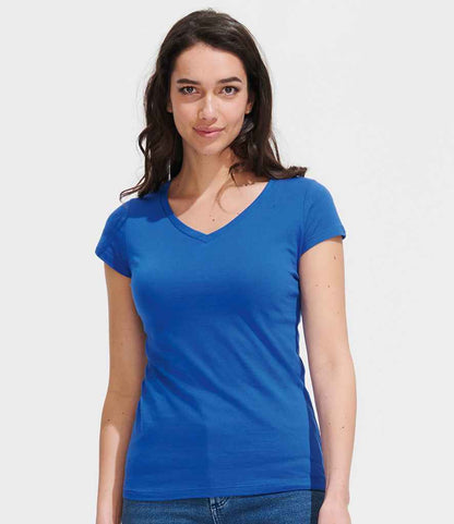 SOL'S Ladies Moon V Neck T-Shirt - Royal Blue
