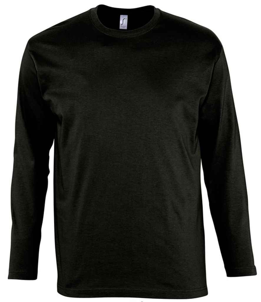 SOL'S Monarch Long Sleeve T-Shirt in Deep Black