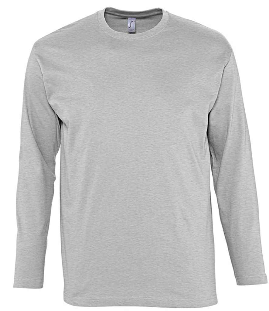 SOL'S Monarch Long Sleeve T-Shirt in Grey Marl