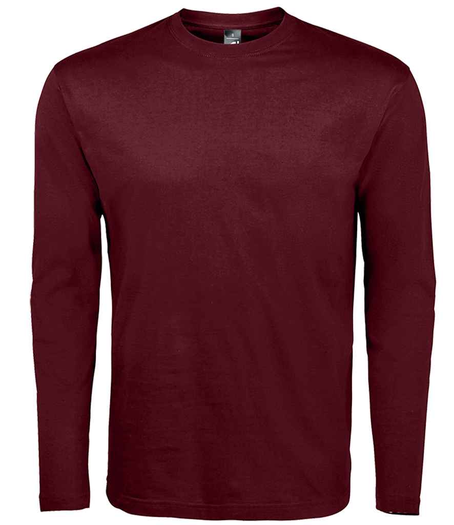 SOL'S Monarch Long Sleeve T-Shirt in Oxblood