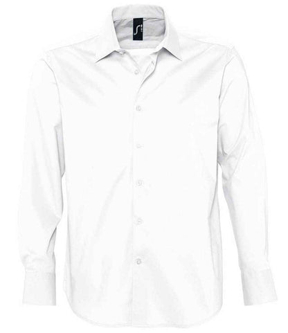SOL'S Brighton Long Sleeve Fitted Shirt in White