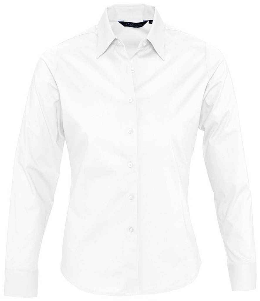 SOL'S Ladies Eden Long Sleeve Fitted Shirt in White