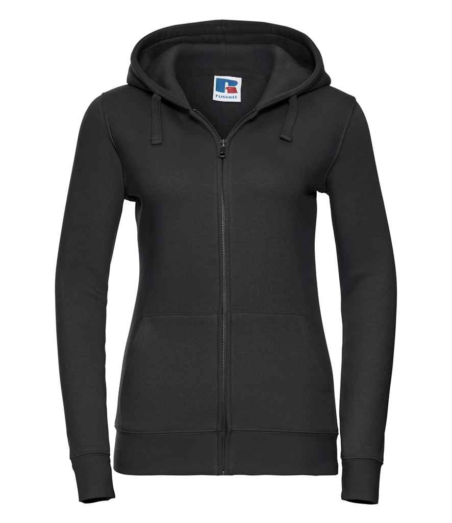 Russell Athletic Ladies Authentic Zip Hooded Sweatshirt in Black