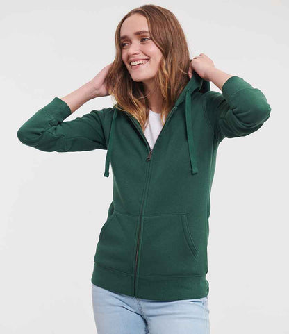 Russell Russell Athletic Ladies Authentic Zip Hooded Sweatshirt Bottle Green