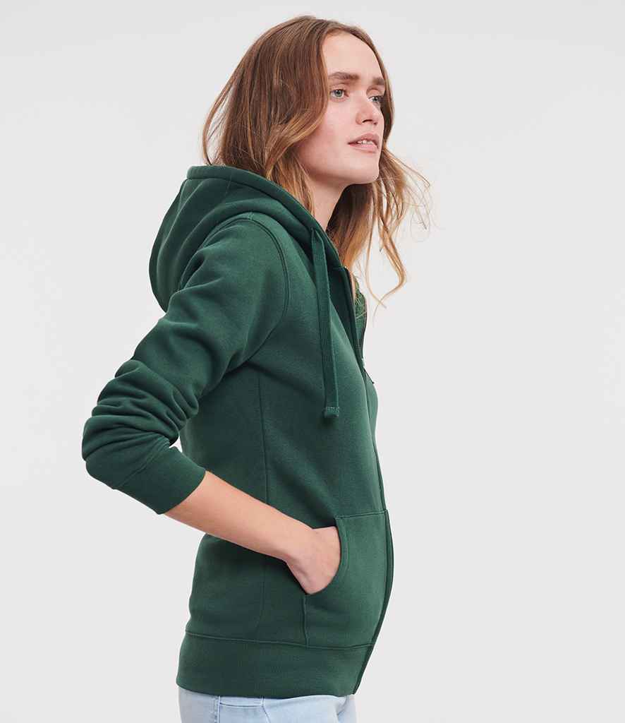 Russell Russell Athletic Ladies Authentic Zip Hooded Sweatshirt Bottle Green