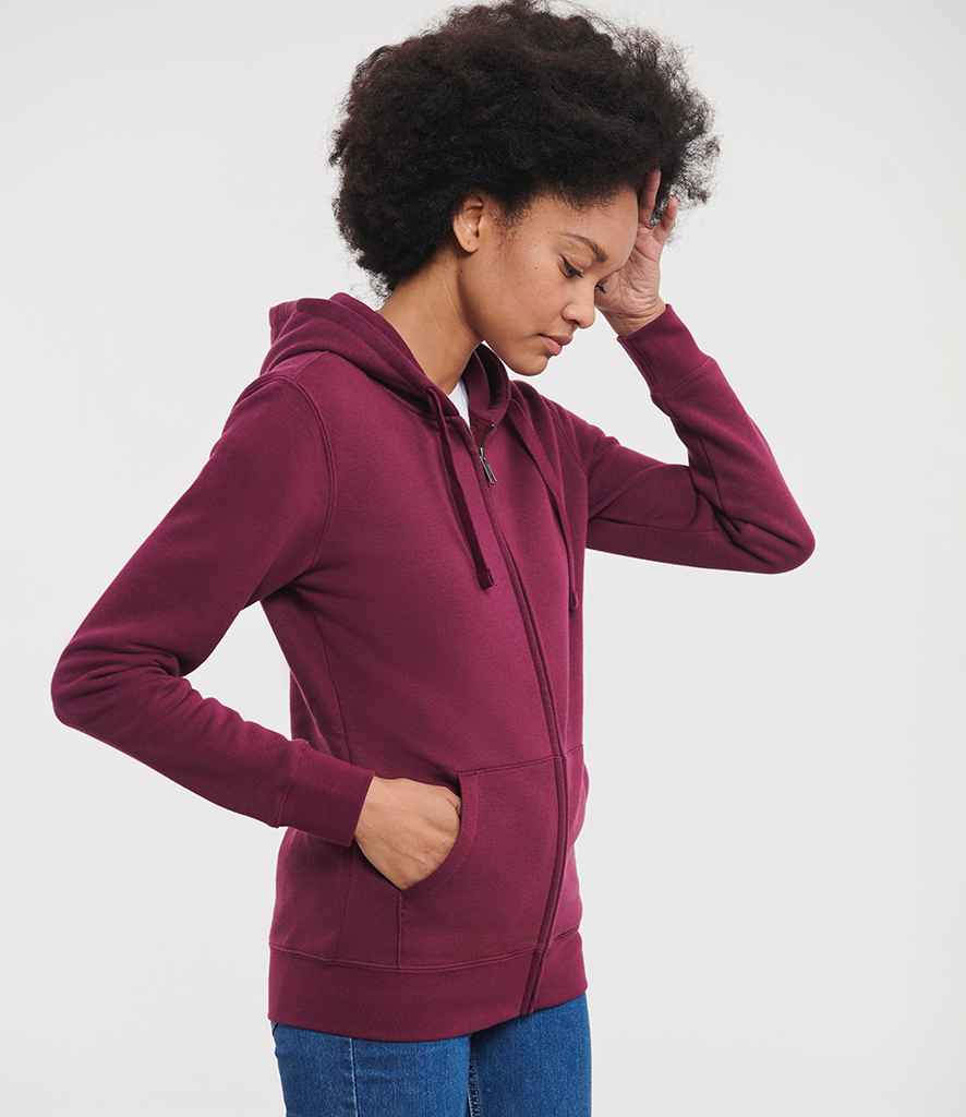 Russell Russell Athletic Ladies Authentic Zip Hooded Sweatshirt Burgundy