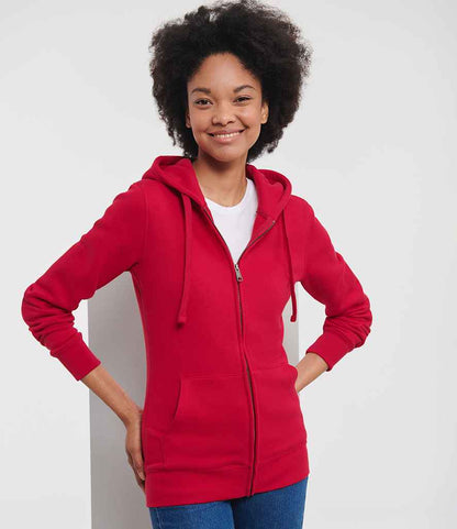 Russell Russell Athletic Ladies Authentic Zip Hooded Sweatshirt Classic Red