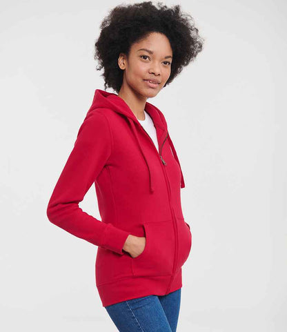 Russell Russell Athletic Ladies Authentic Zip Hooded Sweatshirt Classic Red