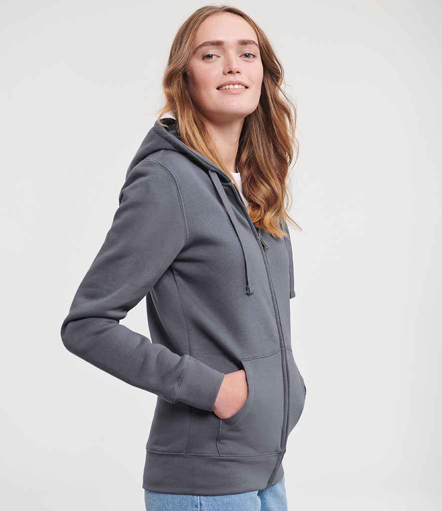 Russell Russell Athletic Ladies Authentic Zip Hooded Sweatshirt Convoy Grey