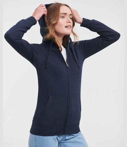 Russell Russell Athletic Ladies Authentic Zip Hooded Sweatshirt French Navy