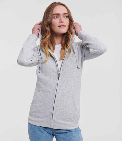 Russell Russell Athletic Ladies Authentic Zip Hooded Sweatshirt Light Oxford