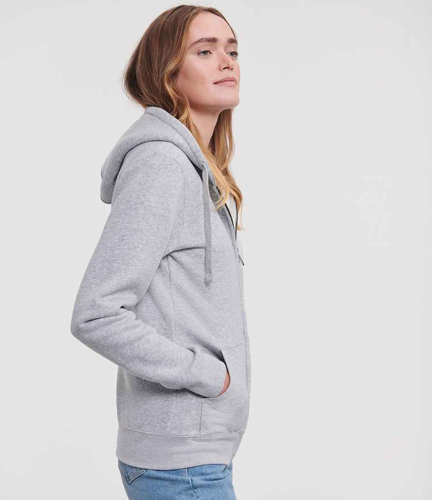 Russell Russell Athletic Ladies Authentic Zip Hooded Sweatshirt Light Oxford
