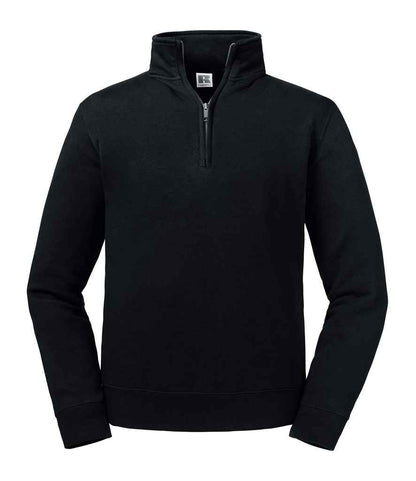 Russell Athletic Authentic Zip Neck Sweatshirt in Black