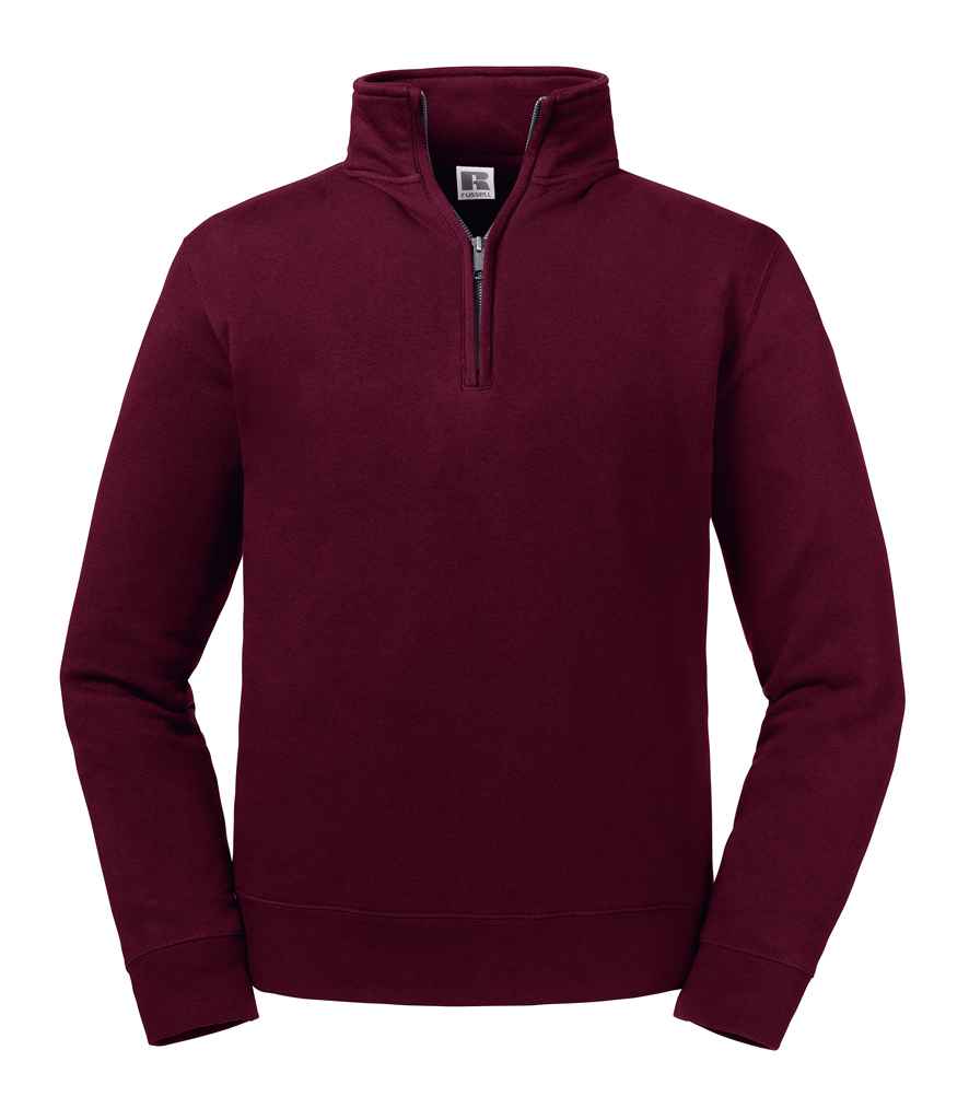 Russell Russell Athletic Authentic Zip Neck Sweatshirt Burgundy