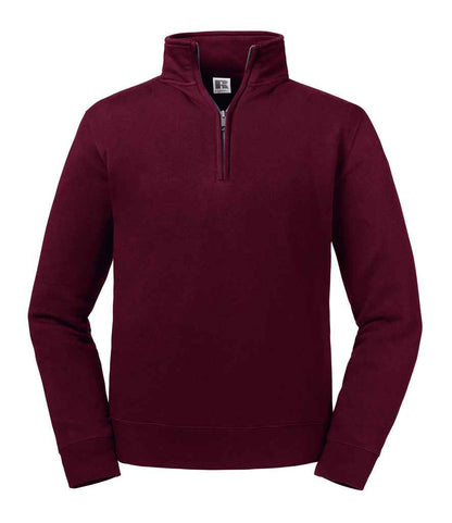 Russell Russell Athletic Authentic Zip Neck Sweatshirt Burgundy