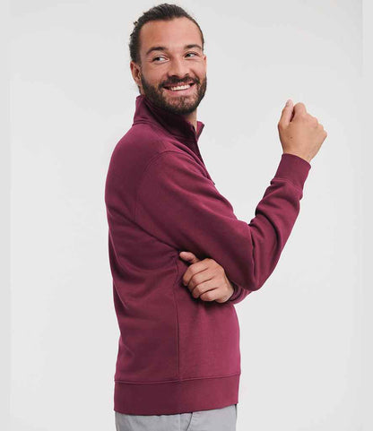 Russell Russell Athletic Authentic Zip Neck Sweatshirt Burgundy