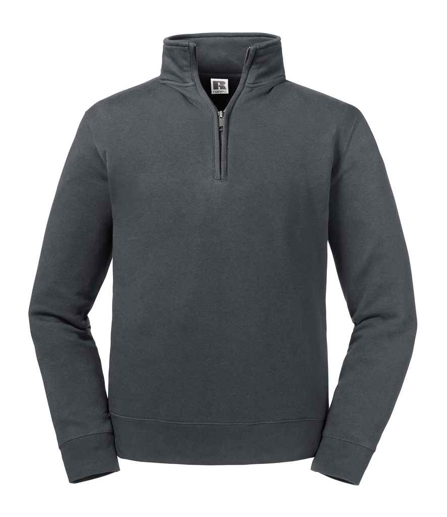 Russell Russell Athletic Authentic Zip Neck Sweatshirt Convoy Grey