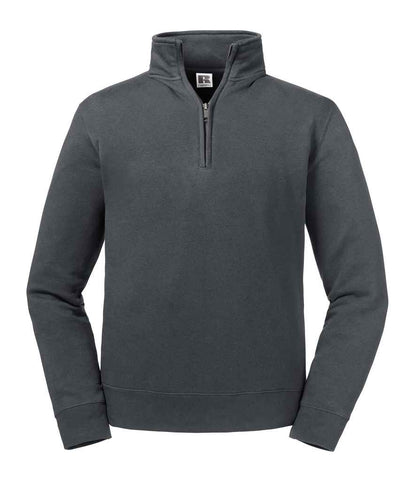 Russell Russell Athletic Authentic Zip Neck Sweatshirt Convoy Grey