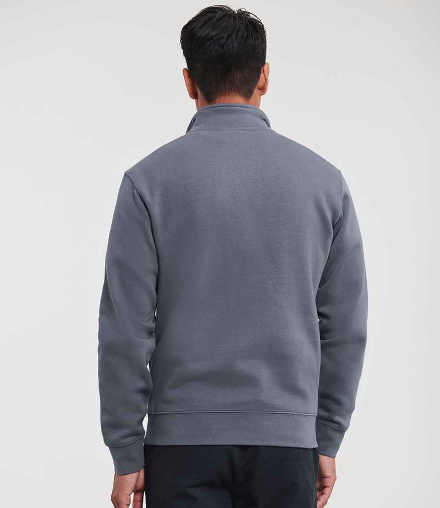 Russell Russell Athletic Authentic Zip Neck Sweatshirt Convoy Grey