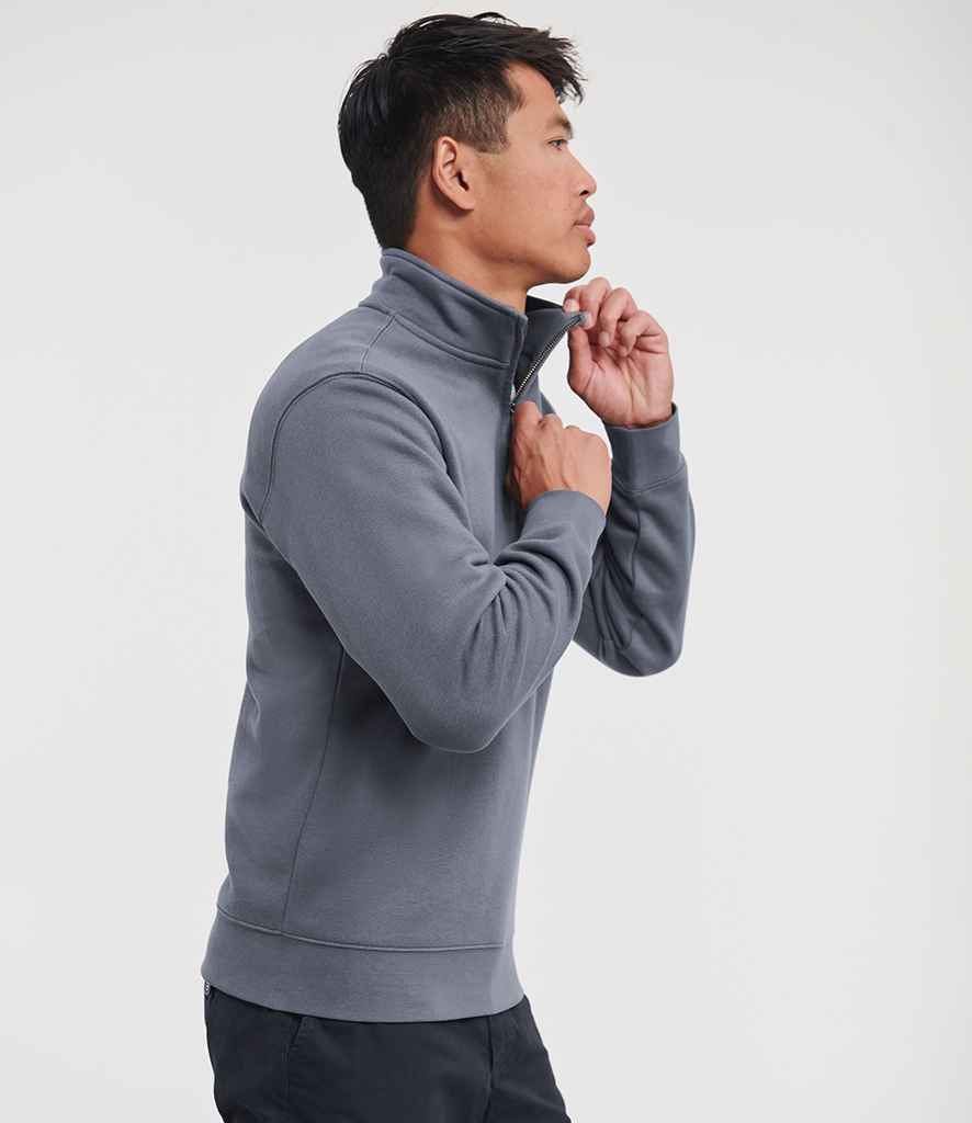 Russell Russell Athletic Authentic Zip Neck Sweatshirt Convoy Grey