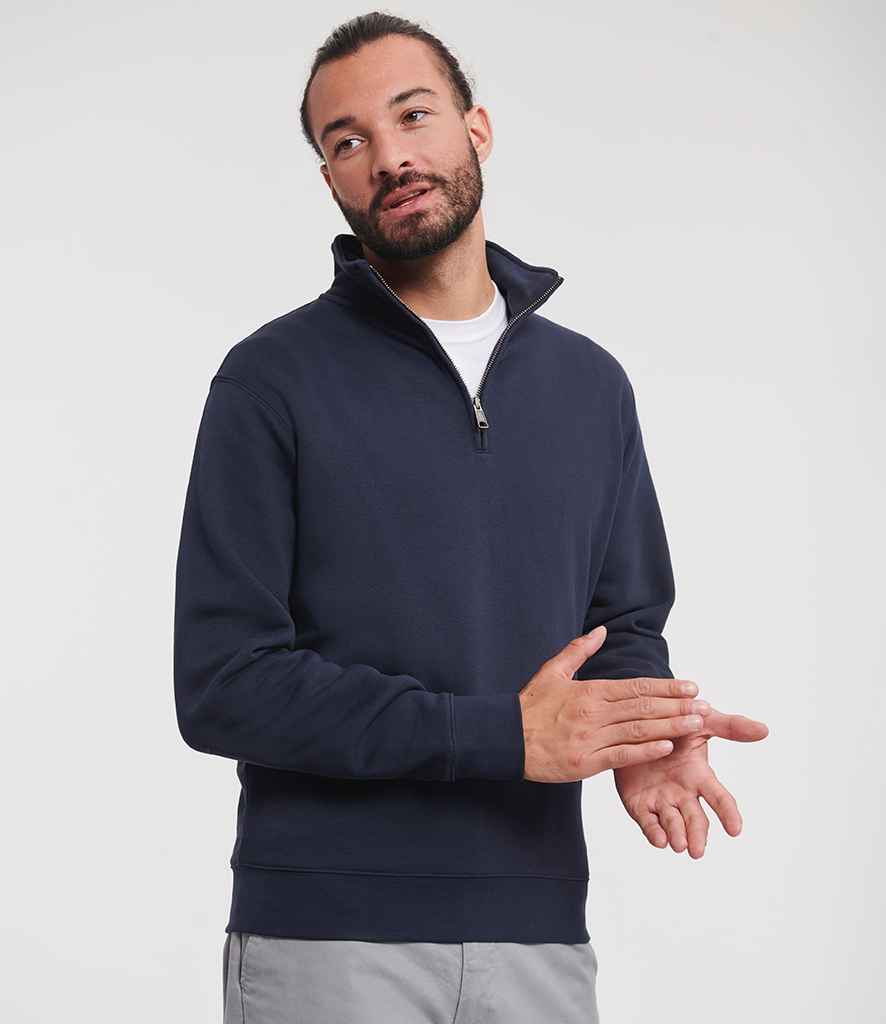 Russell Russell Athletic Authentic Zip Neck Sweatshirt French Navy