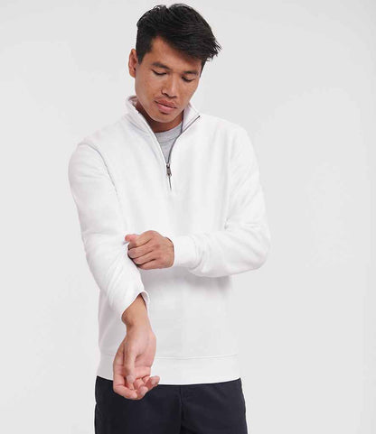 Russell Russell Athletic Authentic Zip Neck Sweatshirt White
