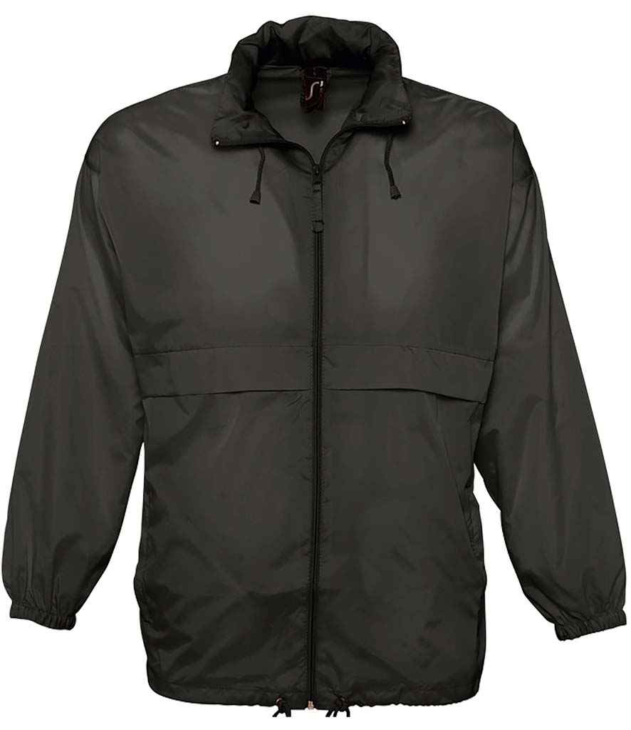 SOL'S Unisex Surf Windbreaker Jacket in Black