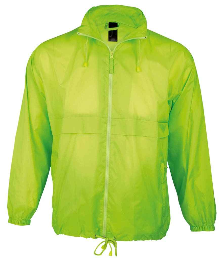 SOL'S Unisex Surf Windbreaker Jacket - Neon Lime