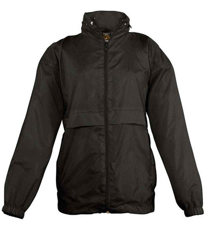 SOL'S Kids Surf Windbreaker Jacket in Black