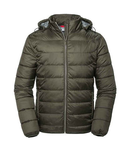Russell Russell Athletic Hooded Nano Padded Jacket Dark Olive
