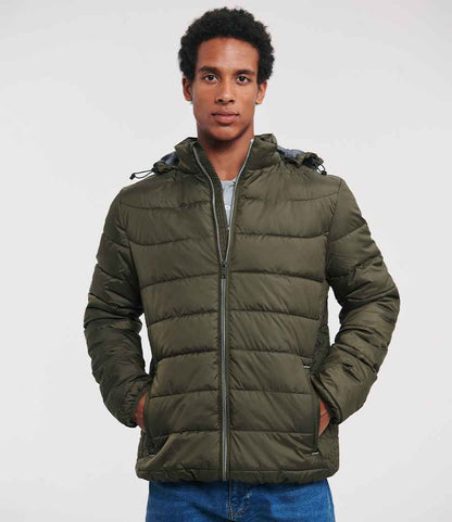 Russell Russell Athletic Hooded Nano Padded Jacket Dark Olive
