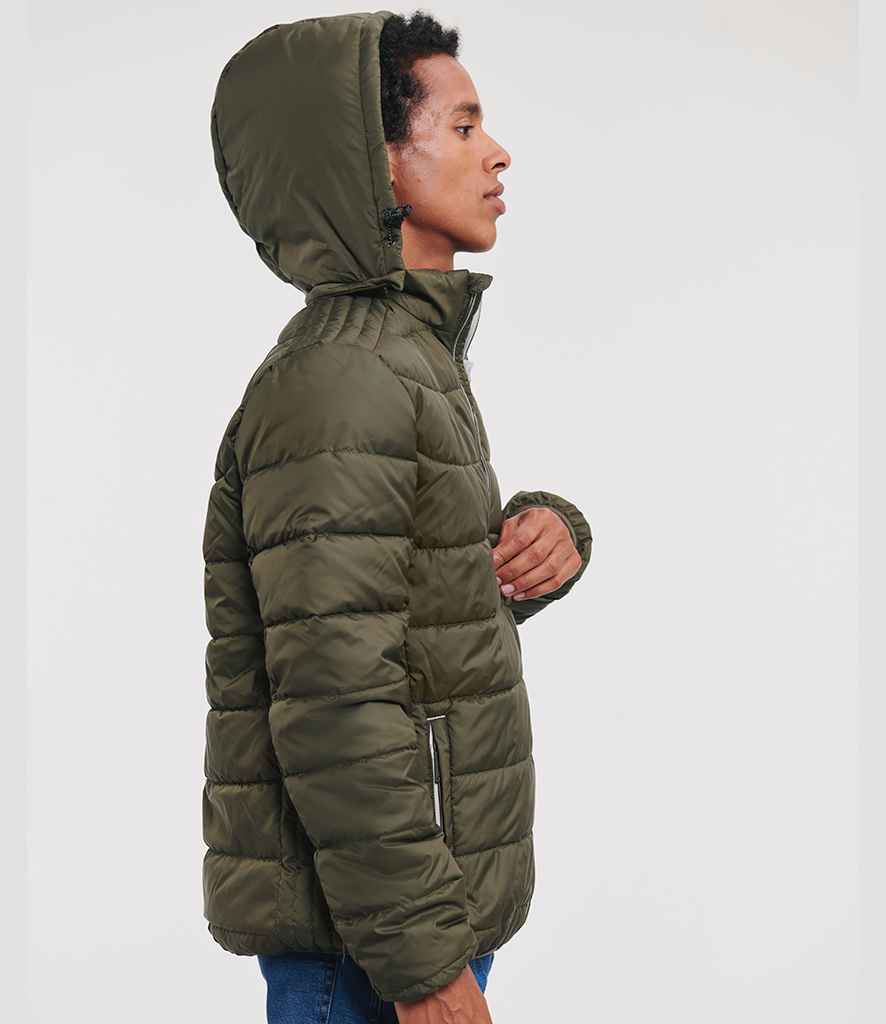 Russell Russell Athletic Hooded Nano Padded Jacket Dark Olive