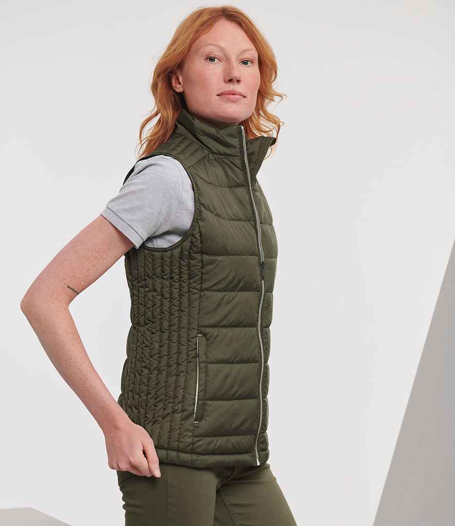 Russell Russell Athletic Ladies Nano Padded Bodywarmer Dark Olive