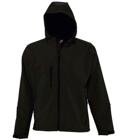 SOL'S Replay Hooded Soft Shell Jacket in Black